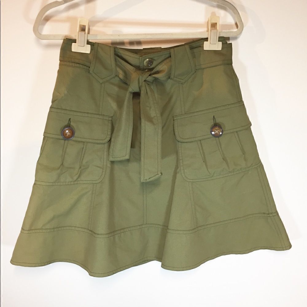 NWT Nanette Lepore Outback Skirt Cactus Green Sz 0